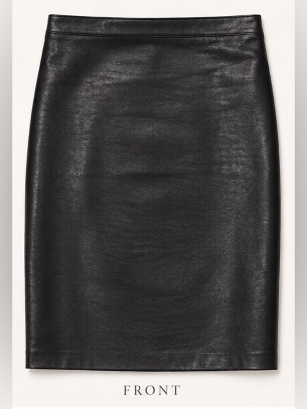 AllSaints Black Faux-Leather Pencil Skirt